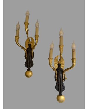 Coppia di appliques impero