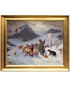 John Califano (Roma, 1864 – Chicago, 1924), Paesaggio montuoso innevato