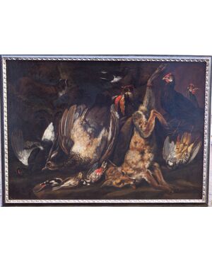 Natura morta Johannes Hermans (Anversa, 1630 - 1677) detto Monsù Aurora - Fiammingo XVII secolo - Olio su tela