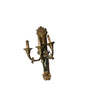 3 Applique francesi di metà 1800 stile Impero in bronzo
