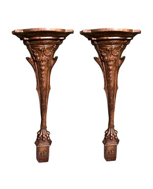 Coppia di console angolari