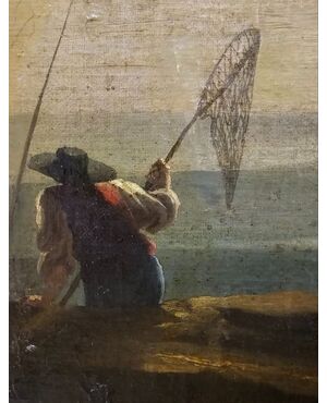 BEL PAESAGGIO CON PESCATORI