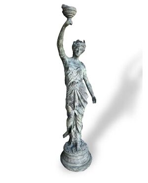 Scultura Femminile in Bronzo Patinato 