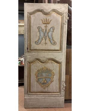 PTL693 - Porta in legno laccato e dipinto, epoca '700, misura luce cm L 78 x H 202