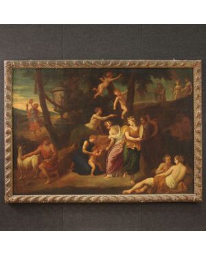 Grande quadro italiano del XVII secolo, Zeus infante e la capra Amaltea sul monte Ida