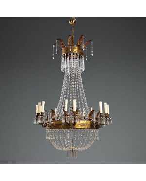 Lampadario a Mongolfiera Italia Ultimo Quarto XIX Secolo