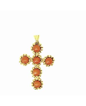CROCE IN ORO GIALLO e CORALLO