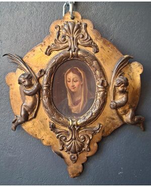 Placca devozionale in rame dorato