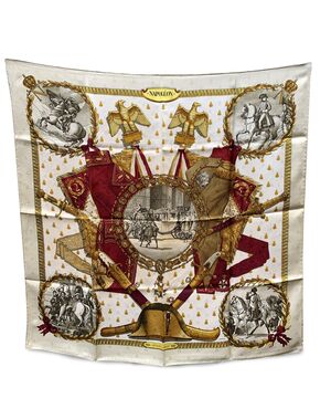 HERMES Foulard Vintage in Seta Col. Beige Carre 90