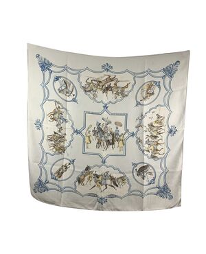 HERMES Foulard in Seta Col. Bianco Carre 90