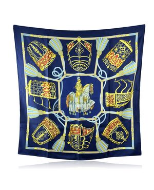 HERMES Foulard Vintage in Seta Col. Blu Carre 90