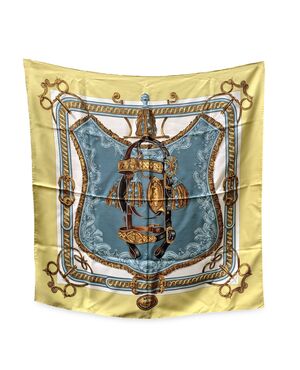 HERMES Foulard Vintage in Seta Col. Giallo Carre 90
