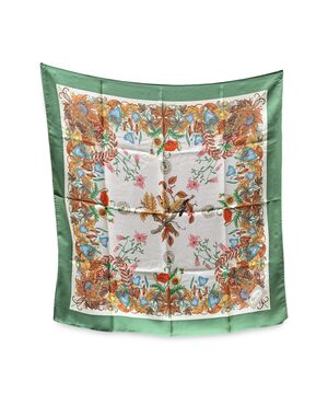 GUCCI Foulard Vintage in Seta Col. Verde 1973