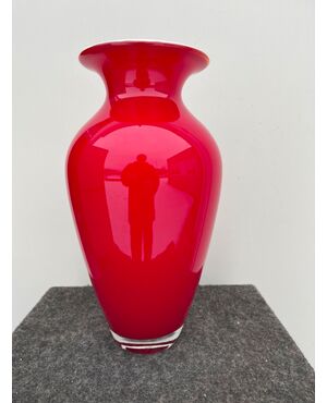 Vase in blown and coated glass.Signed by Carlo Nason, Murano.     