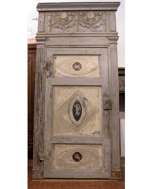 ptl246 painted door, Louis XVI period, meas. max h 286 cm xl 135 cm     