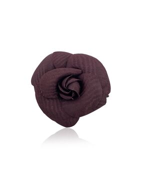 CHANEL Spilla Vintage in Tela Col. Marrone Camelia