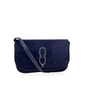GUCCI Borsa a Tracolla Vintage in Camoscio Col. Blu S