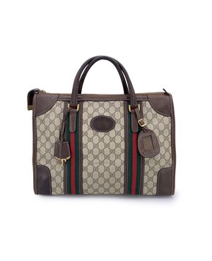 GUCCI Borsa a Mano Vintage in Tela Col. Marrone L