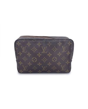LOUIS VUITTON Pochette Vintage in Tela Col. Marrone Trousse de Toilette S