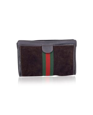 GUCCI Pochette Vintage in Camoscio Col. Marrone S