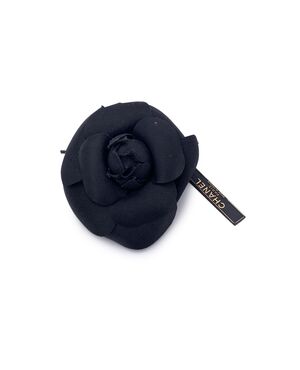 CHANEL Spilla Vintage in Tela Col. Nero Camelia