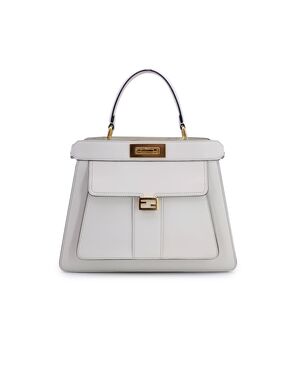 FENDI Borsa a Mano in Pelle Col. Bianco Peekaboo ISeeU M