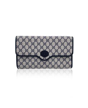 GUCCI Pochette Vintage in Pelle Col. Blu S