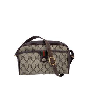 GUCCI Borsa a Tracolla Vintage in Tela Col. Marrone Ophidia Zip S