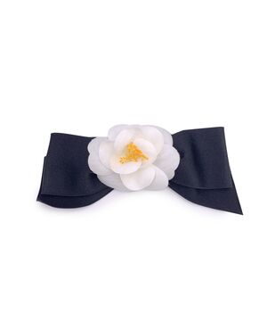 CHANEL Spilla Vintage in Tela Col. Bianco Camellia
