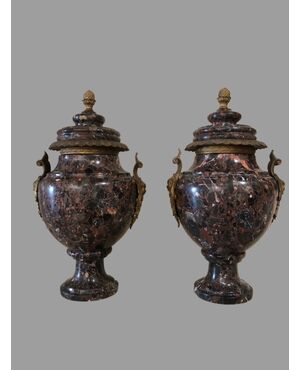 PAIR OF MARBLE VASES