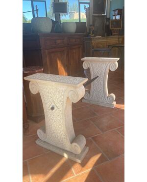 19th century travertine and iron base