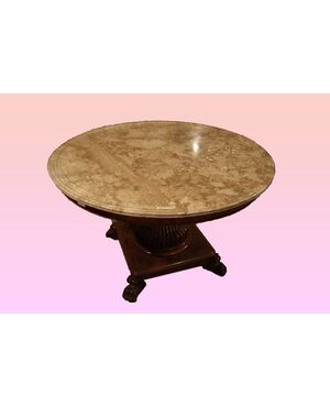 Antique large French Charles X style mahogany table from the 1800s