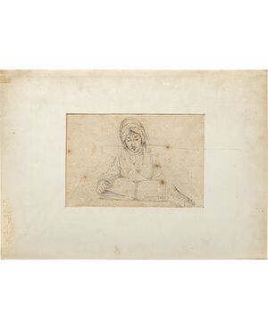Disegnatore italiano (XVIII-XIX sec.) - Studio per una scrittrice.