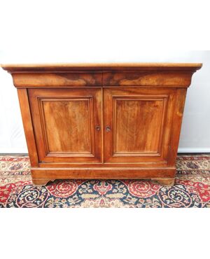 CAPPUCCINO SIDEBOARD WITH TWO DOORS IN WALNUT, LOUIS PHILIPPE PERIOD, 19th CENTURY FRANCE