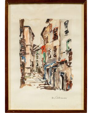 Pittore triestino (datato 1959) - Via dei Cavazzeni a Trieste.