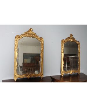 Antica coppia di specchiere Luigi XVI 1750 oro zecchino. Mis 124 x cm 70