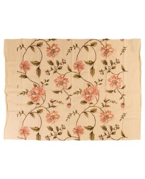 Linen panel embroidered with peonies - SN: