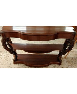 Large French mahogany console table in Louis Philippe style from the 1800s