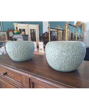 Pair of 19th-century painted terracotta cachepots