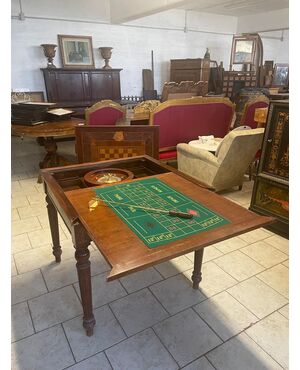 Inlaid game table with roulette