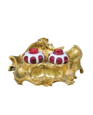 Calamaio in bronzo dorato. Maison Henry Dasson (Parigi 1825-1896).