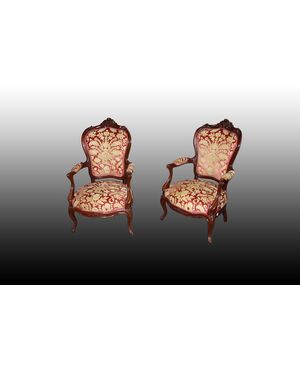 Pair of Louis Philippe armchairs from the 1800s in rosewood