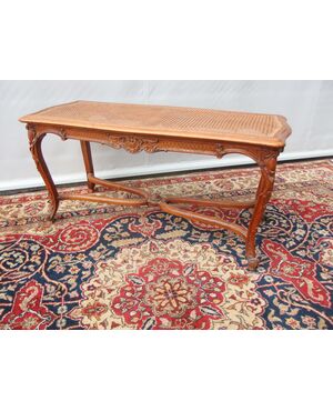 Walnut bench with Vienna straw, late 19th century France