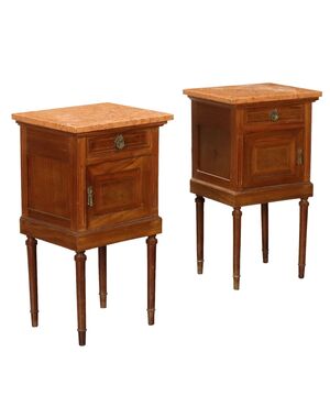 Pair of Neoclassical Style Bedside Tables, Italy, Early 20th Century