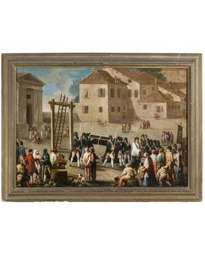 18th-century school, circle of Enrico Albricci. "The Condemned Man's Funeral"