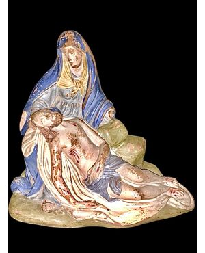 Polychrome terracotta sculpture depicting the Pietà, Bolognese area.