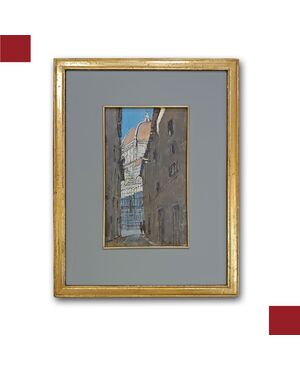 DIPINTO CON SCORCIO FIORENTINO PRIMI DEL XX SECOLO
