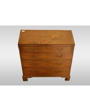Late 1700s Regency style English drop-front desk in mahogany.
