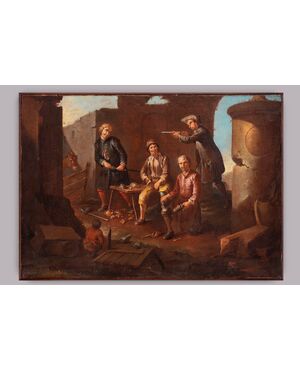 Giacomo Francesco Cipper, known as il Todeschini, "Scene with commoners"