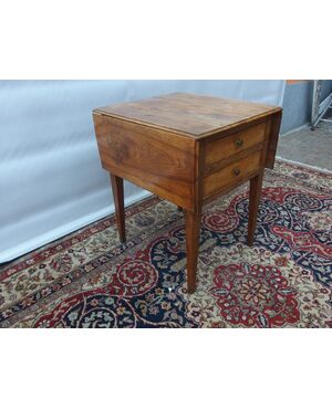 RUSTIC LOUIS XVI STYLE DROP-LEAF TABLE cm closed L54xW59xH73 open L104xW59